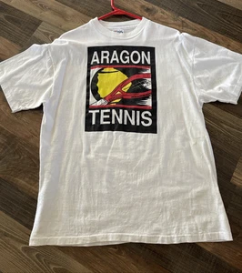 Hanes Beefy-T Vintage T-Shirt Aragon DONS Tennis  Racquet Tennis Size L *Read - Foto 1 di 18