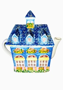 Pentole da cucina stock preferito cottage blu dipinte a mano 7,5" alte - Foto 1 di 8