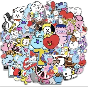 Cute Korean K-POP BTS BT21 Stickers Random 10 PCS - No Duplicates - Picture 1 of 3