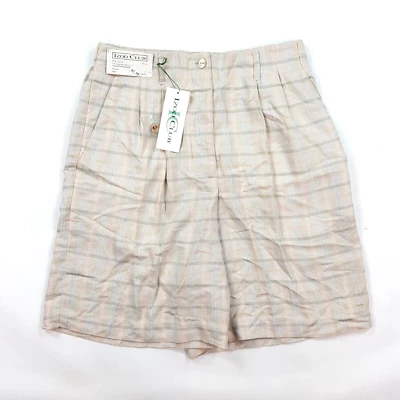 IZOD Club Pleated Front Clay Beige Plaid Women's Size 10 Retro Outdoor Shorts - Image 1 of 4