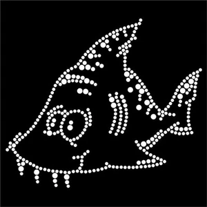 Hot fix diamante Kids Ocean fish-3 transfer hot iron on motif for t-shirts bags - Picture 1 of 1