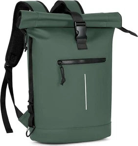 Waterproof Roll Top Backpack Rucksack for Men and Women Fits 17 Inch UK SELLER! - Picture 1 of 6