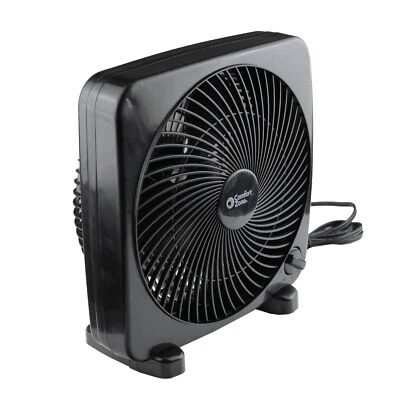 Comfort Zone CZ9BBLK Desk Box Fan, 9 inch, Portable, Electric Quiet, 3 Speed, - Image 1 of 4