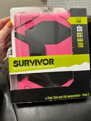 Griffin Pink/Black Survivor All-Terrain Case + Stand for iPad 3, and 4th Gen New - Image 1 of 2