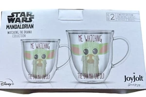 Limited Edition Drinking Glasses Star Wars Mandalorian Collection Watching - Picture 1 of 20