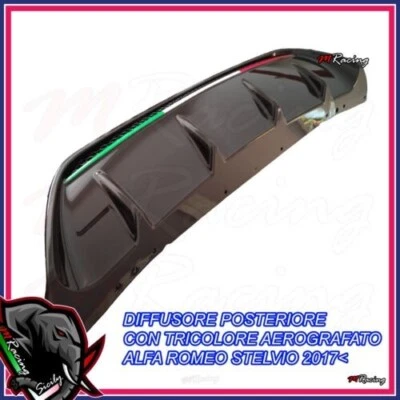 DIFFUSORE ORIGINALE DAM ESTRATTORE STELVIO VELOCE NERO + TRICOLORE AEROGRAFATO - Image 1 of 4