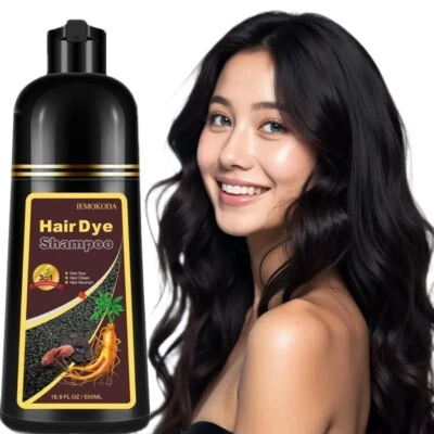 Instant Black Hair Dye Shampoo, Natural 3-in-1 for Gray Coverage,Long-Lasting - Image 1 of 4