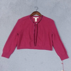 Sarsaparilla Cardigan Womens Large (Chest 40") Hot Pink Cropped 3/4 Sleeve NWT - Picture 1 of 11