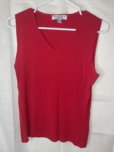 Carolyn Taylor Womens Blouse Size Petite Medium Color Red Sleeveless - Picture 1 of 8