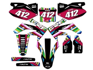 2008-2009 CRF 250 R SERAPE Black Senge Graphics Kit Compatible with Honda - Picture 1 of 10