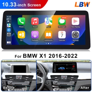 10.33'' Android 12 Car GPS Auto Stereo Video Player Carplay For BMW X1 2016-2022 - Picture 1 of 12
