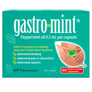 Gastro-Mint 60 Capsules Abdominal Bloating Pain Discomfort Spasm - Picture 1 of 1