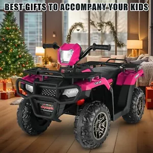 12V Kids Ride on ATV Quad Electric 4-Wheeler Car Toy LED USB MP3 for Girls&Boys~ - Picture 1 of 63