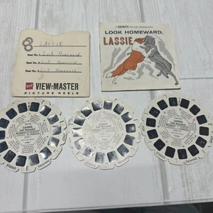 Gaf View Master Reel Set of 3 Reels Look Homeward Lassie with Booklet Vintage - Picture 1 of 6