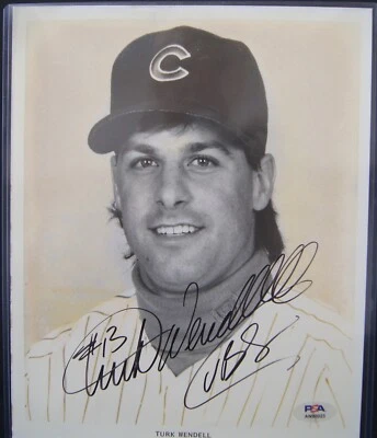 TURK WENDELL Autographed 8x10 Photo CHICAGO CUBS PSA/DNA AUTO SIGNED - Image 1 of 3