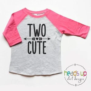 Dos Lindas Niñas Pequeñas Camisa Raglan - Dos Cumpleaños Niña Raglan Dos Lindos - 2 - Imagen 1 de 4