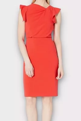 Vestido para mujer Halston talla 12 escote asimétrico manga acampanada silencioso de lujo Foto 1 de 4