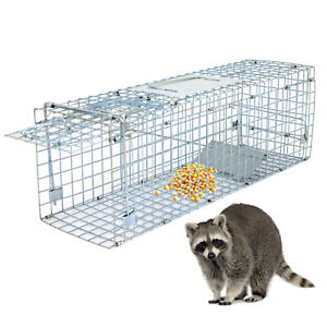 Humane Animal Trap 24'' Steel Cage for Small Live Rodent Control Rat Squirrel