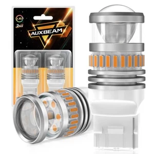 AUXBEAM 7440 7444 LED Amber Turn Signal Parking DRL High Power Light Bulbs 3500K - Picture 1 of 12