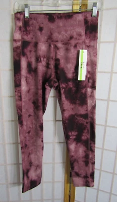 NWT Nicole Miller Sport Burgundy Poly/Spandex Yoga Legging Workout Pants Size L - Image 1 of 4
