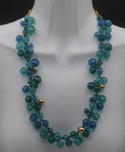 COLLAR KATE SPADE JOYAS BOLAS LUCITE ESTILO RETRO AZUL VERDE - Imagen 1 de 8