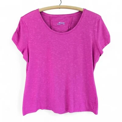 Columbia Womens Rocky Ridge III Pink Short-Sleeve Ruched Back Tee Large - Image 1 of 4