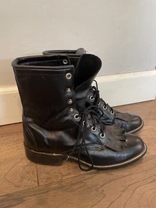 🔥✅️ VTG Laredo Womens Granny Roper Western Lace Up Kiltie Boots Size 7 - EUC - Picture 1 of 14