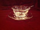 Vintage Duncan Miller Caterbury Crystal Mayonaise Bowl And Plate