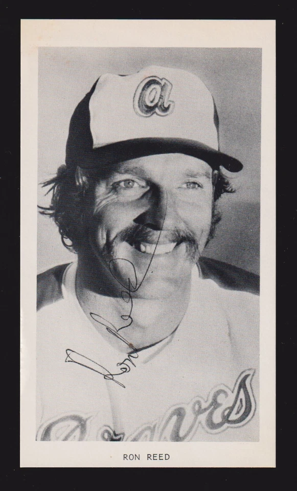 Ron Reed BRAVES SIGNED 3-1/4 x 5-3/8 AUTOGRAPH Team Issue PHOTO CARD AUTO COA #1 - Image 1 of 1