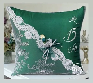 NEW! Quinceanera Kneeling pillow Hunter Green - cojin para quinceanera - Picture 1 of 4