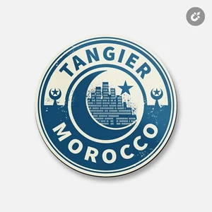 Tangier Morocco Travel | 4'' X 4'' Round Decorative Magnet - Picture 1 of 2