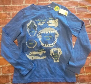 Mini Boden Educational Glow Blue Animal Skulls Boys Shirt 11 12 11/12 Nwt - Picture 1 of 1