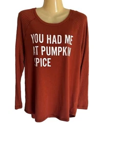 WOMENS Coffee Shop Pumpkin Spice Top Tee Blouse Shirt SZ XL - Picture 1 of 3