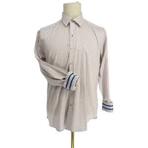 Robert Graham Woven Button Front Long Sleeve Shirt, White Patriotic Watermelon M - Picture 1 of 8