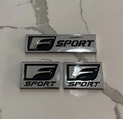 3x Chrome F-Sport Fender Emblem Rear Side Badge For Lexus IS-F F RC GS IS250 350 - Image 1 of 4