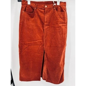 a.n.a Damen rostorange Cord Midirock mit Frontschlitz Größe 18 - Bild 1 von 6