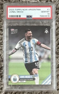 LIONEL MESSI ARGENTINA 2023 TOPPS NOW #1 FASTEST GOAL OF HIS CAREER PSA 10 - Picture 1 of 2