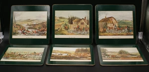 Juego de 6 manteles individuales tradicionales de caza de caballos y zorros Pimpernel de colección - Imagen 1 de 12