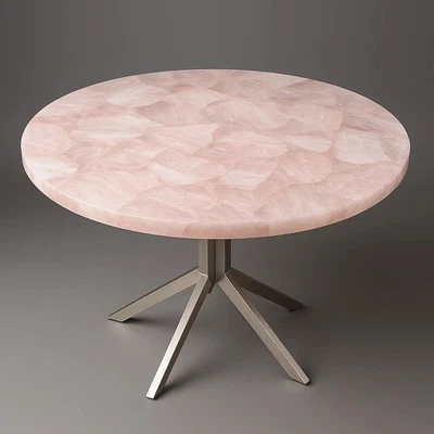 Round Quartz Agate Coffee Table Top – Handmade Gemstone Luxury for Modern Living - Image 1 of 4