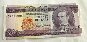 BILLETE DE 20 DÓLARES DE BARBADOS - Imagen 1 de 2