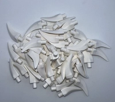 Lego Parts 200 ~ White Barb / Claw / Horn / Tooth - Medium ~ No 87747 - Image 1 of 4