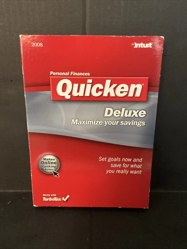 Intuit Quicken Deluxe 2008 For Windows '00/'03/XP/Vista NOT for Win 10/11 - Image 1 of 4