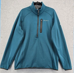 Eddie Bauer First Ascent 1/4 Cremallera Pullover Para Hombres LT Alto Verde azulado Exterior Sudadera - Imagen 1 de 7