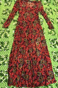 Vestido Pullover Hippie Vintage Boho Paisley Hecho a Mano Floral Manga Larga Groovy - Imagen 1 de 14