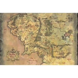 THE LORD OF THE RINGS MIDDLE EARTH MAP 91.5 X 61CM MAXI POSTER - Picture 1 of 1