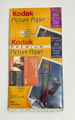 KODAK Premium Photo Paper InkJet Printers Software 8.5x11 High/Soft Gloss NEW - Image 1 of 4