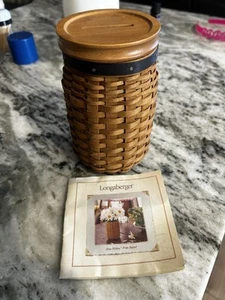 Longaberger Blue Ribbon Pride Bank Korb & geschlitzter Holz Basteldeckel - Bild 1 von 3