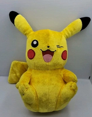 Winking Pikachu Pokemon TOMY 20th Anniversary Plush #25 Official MISSING TAG - Image 1 of 4