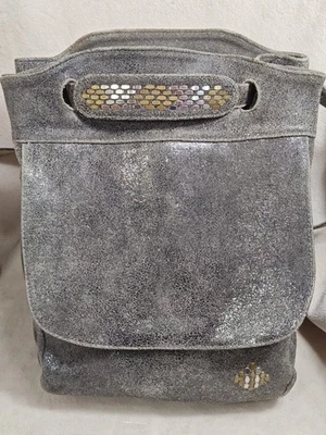Calleen Cordero Metallic Neutral Backpack Crossbody handbag - Image 1 of 4