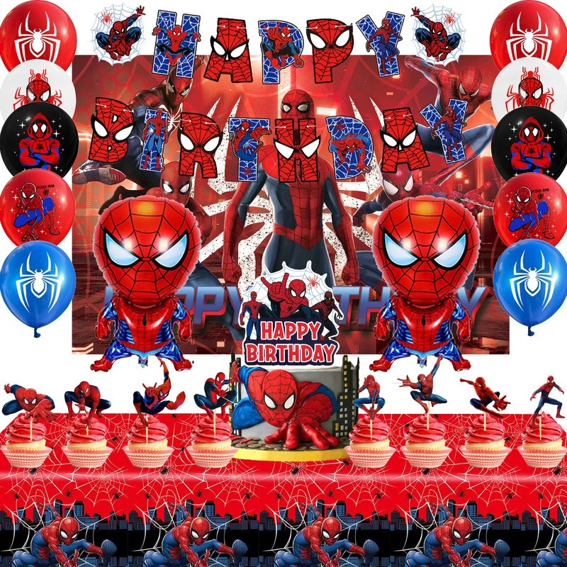 Spiderman-Geburtstagsparty-Zubehörset,30 teiliges Spiderman-Partyset mit Banner - Bild 1 von 4